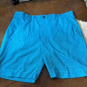 Adidas Blue Golf Plaid Shorts